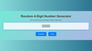 Random 4 Digit Number Generator