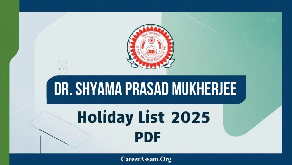 DSPMU Holiday List 2025 PDF | Dr. Shyama Prasad Mukherjee University