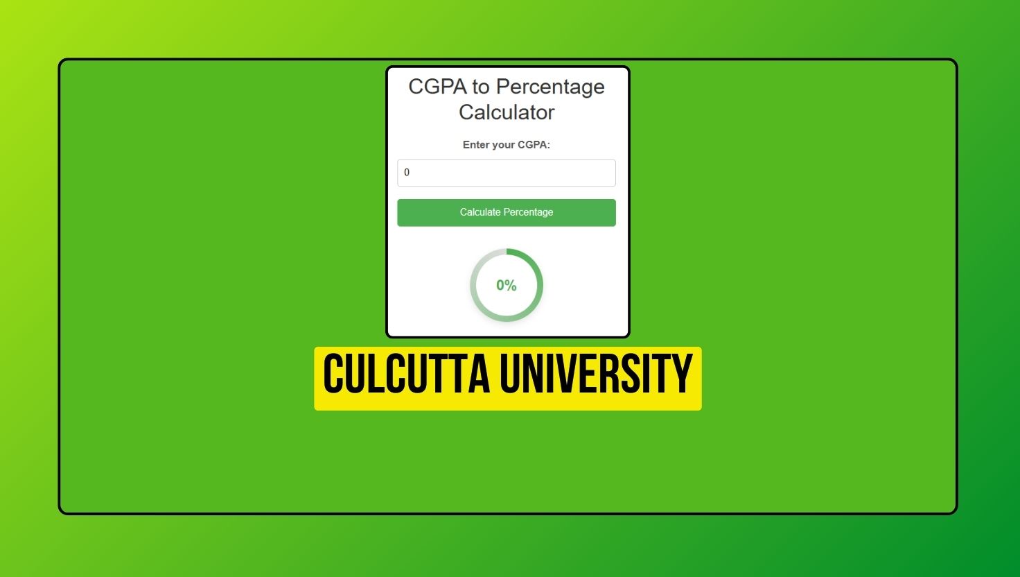 CGPA to Percentage Calculator: Culcutta(Kolkata) University